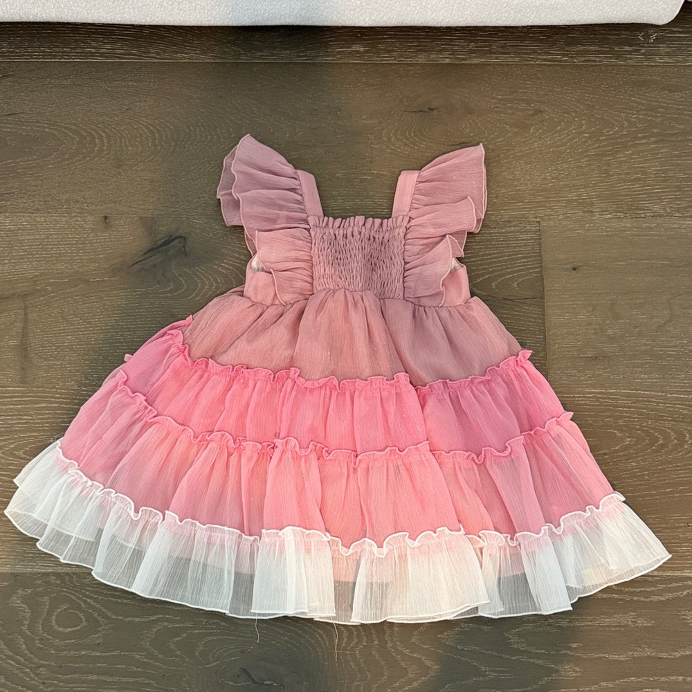 Cheeky Plum Pink and White Ruffled Dress